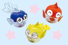 ガラクタ工作「ガチャ金魚」
